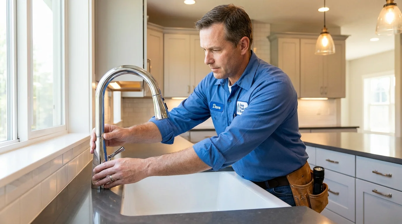 Kitchen faucet installation by Johns Plumbing LLC in Lansing